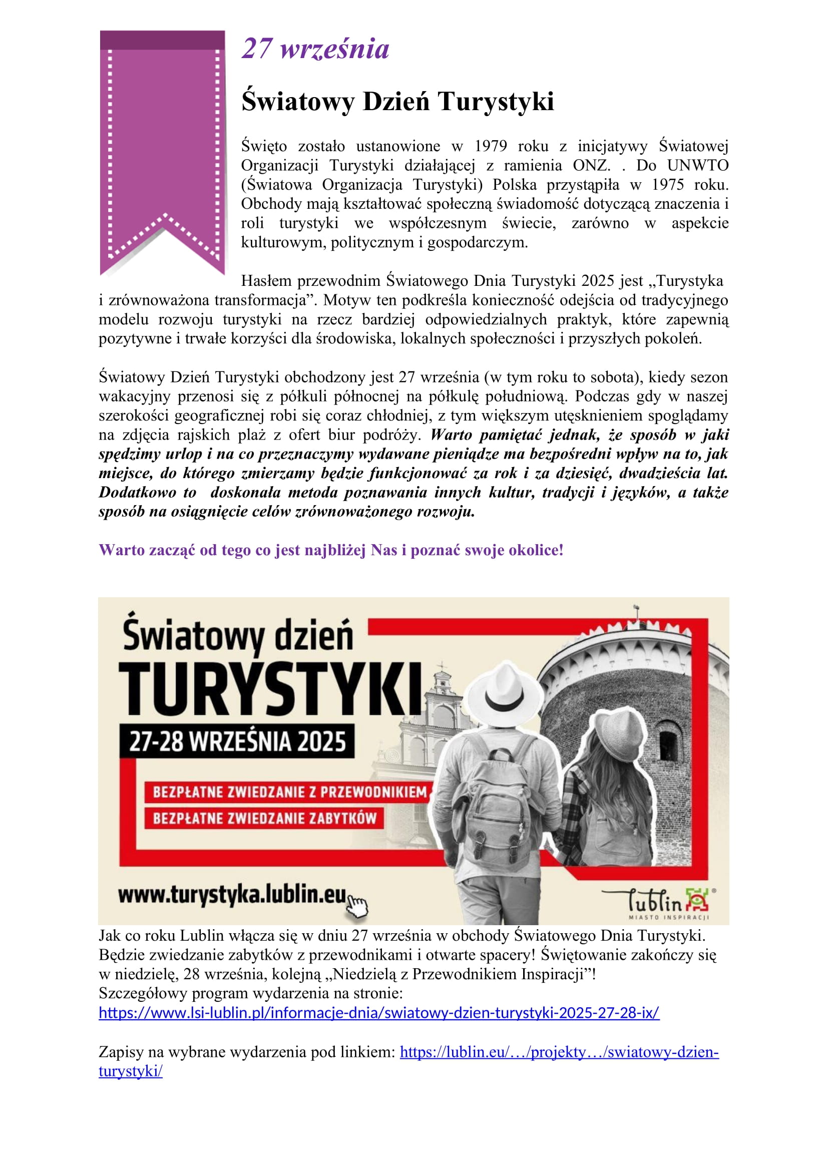 Aktualności Pedagog Dzien Turystyki 1